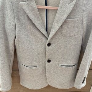 Cat & Jack Light Gray Knit Blazer with Navy Lining and pants, size 10 SOFT!